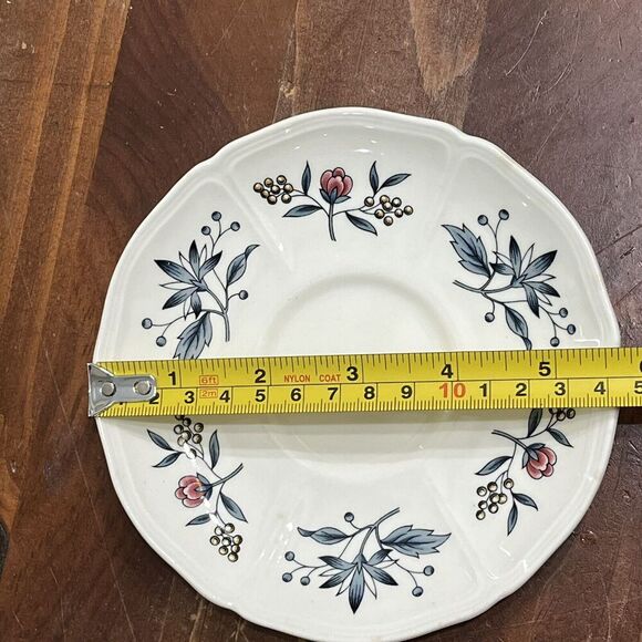 Set Of 6 Wedgwood Williamsburg Potpourri Saucers For Footed Cups 5-3/4" *FLAWED - Picture 15 of 15